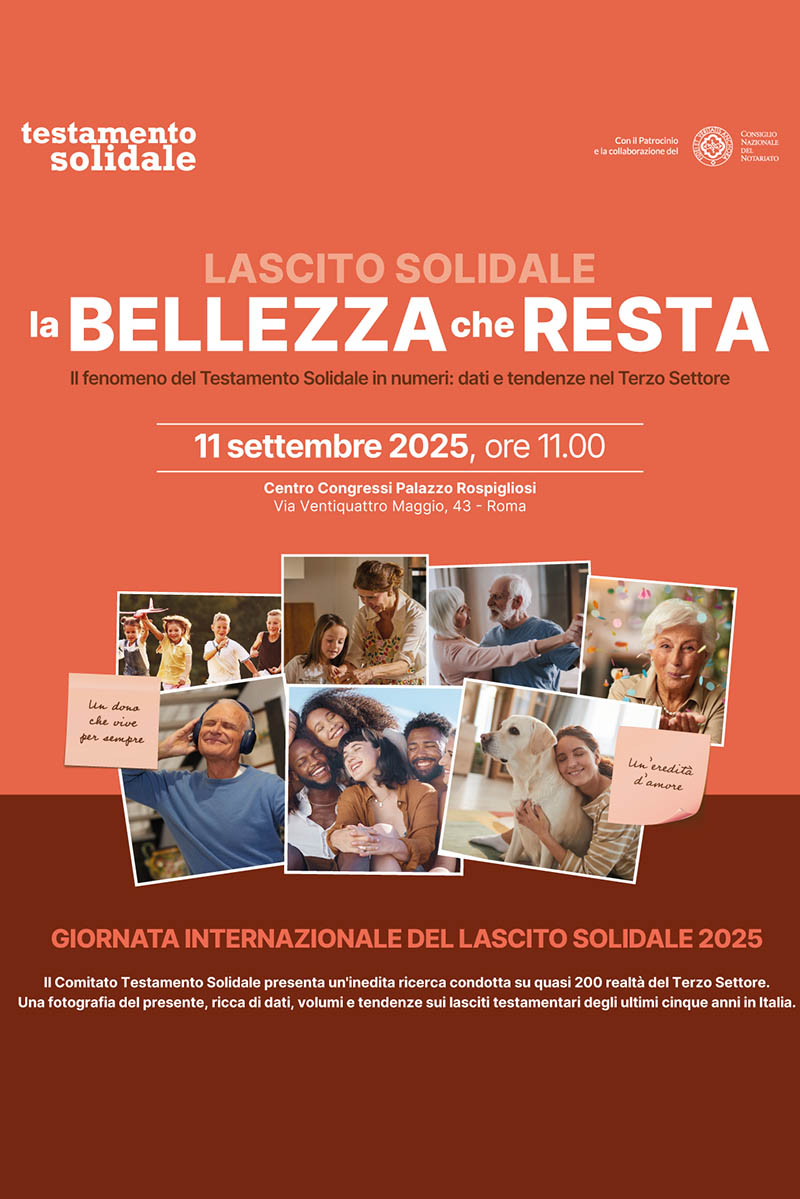 LASCITI, TRA 2020 E 2024 IL NON PROFIT FOTOGRAFA UN TREND IN CRESCITA  MA LE CRISI MONDIALI FANNO VACILLARE LA PROPENSIONE DEGLI ITALIANI